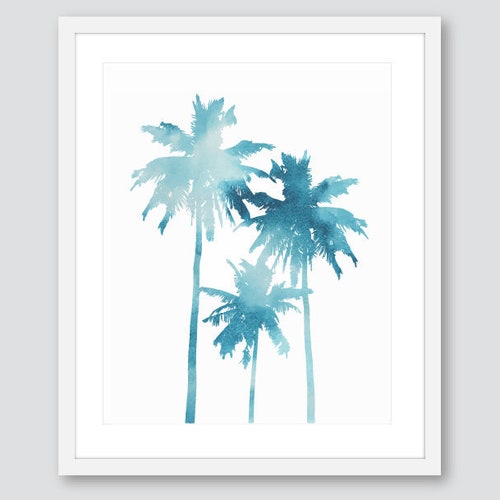Palm Trees Art Print Palm Tree Wall Art Beach Decor Coastal Etsy