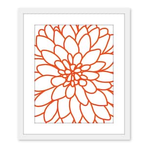 Dahlia Art Print - Dahlia Wall Art - Modern Flower Wall Decor - Fall Decor - Orange Flower Art - Custom color