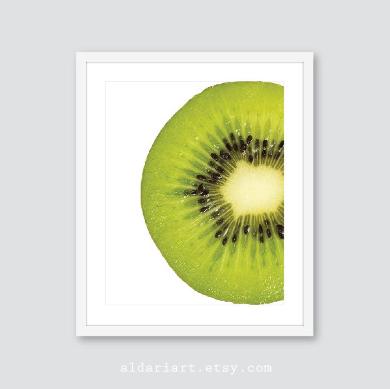Kitchen Wall Art Kiwi Fruit Art Print Contemporary Fruit print Fruit Wall Decor custom color Kiwi Print