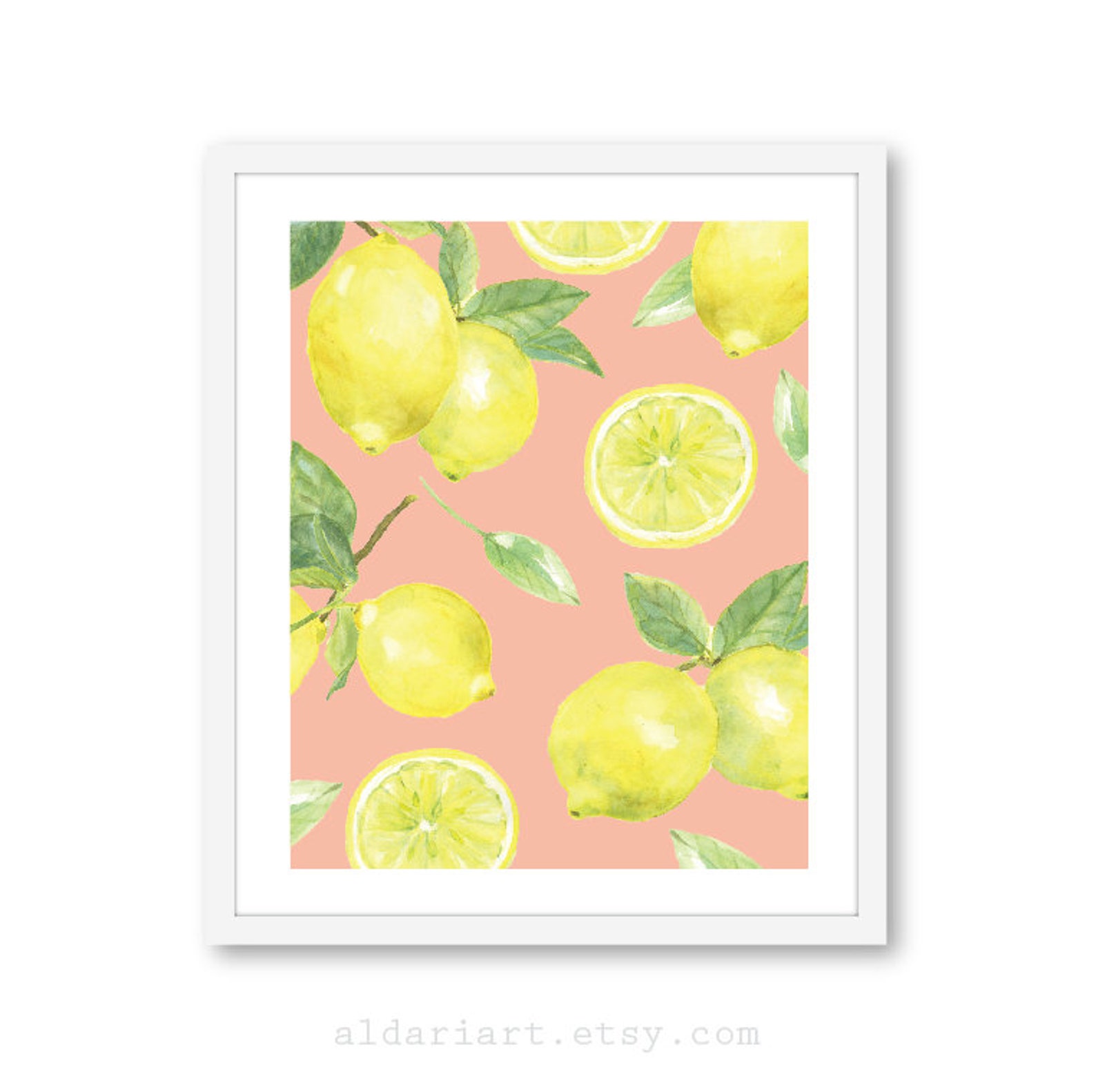 Lemon Art Print Lemon Wall Art Fruit Art Kitchen Decor Etsy Canada