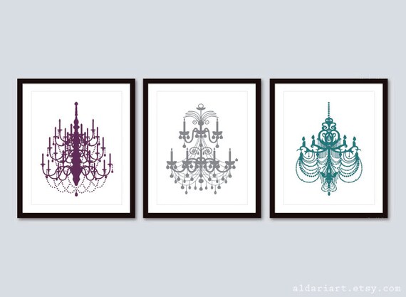 Chandelier Art Prints Wall Set Of 3 Chandelier Art Prints Wall, Chandelier Wall Art Prints