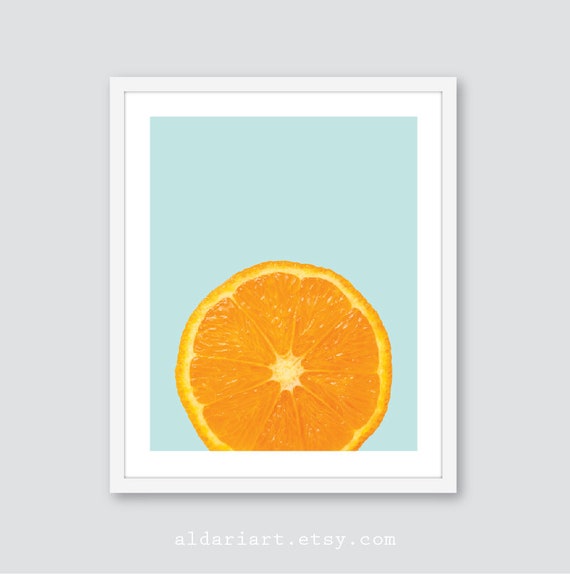 Orange Art Print Fruit Wall Art Fruit Print Kitchen Wall | Etsy