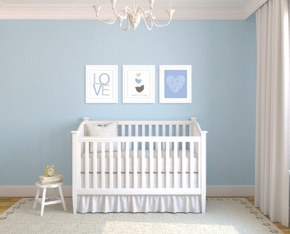Baby Nursery Digital Print Set Simple Modern Decor Blue