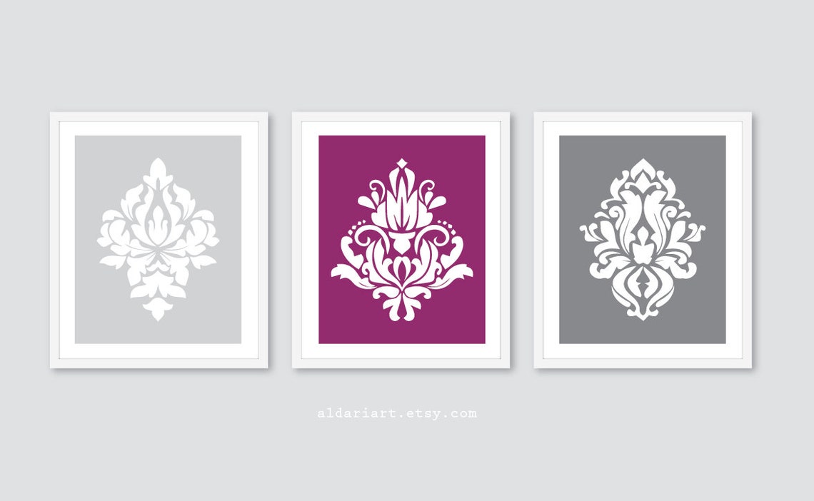 Damask Prints Damask Wall Art Damask Art Prints Damask Etsy