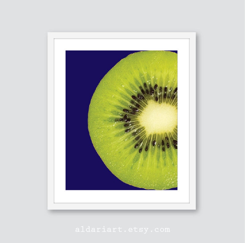 Kitchen Wall Art Kiwi Fruit Art Print Contemporary Fruit print Fruit Wall Decor custom color Kiwi Print