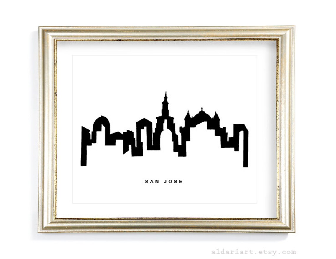 San Jose Cityscape Print San Jose Wall Art San Jose Etsy Canada