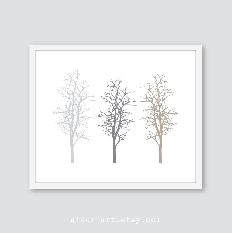 Trees Art Print Tree Wall Art Woodland Decor Nature Wall Etsy
