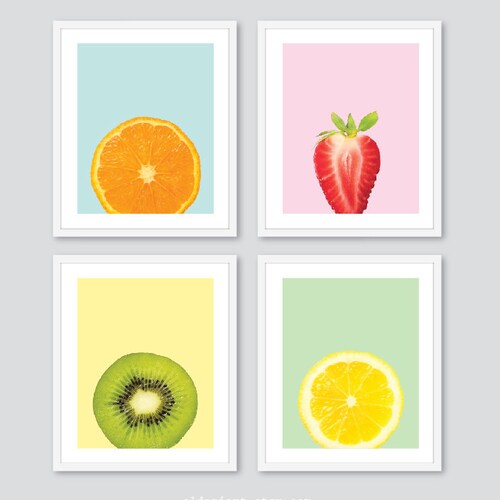 Fruit Art Prints Kitchen Wall Art Fruit Slice Photography Etsy