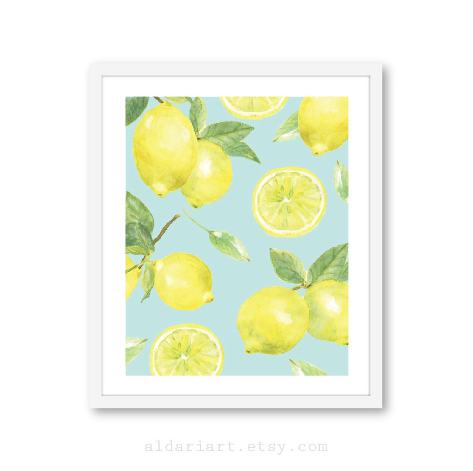 Lemon Art Print Lemon Wall Art Fruit Art Kitchen Decor Etsy Canada