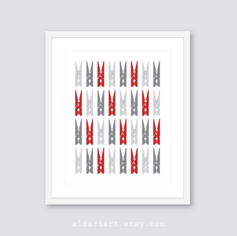 Clothespins Art Print Laundry Room Wall Art Laundry Room | Etsy