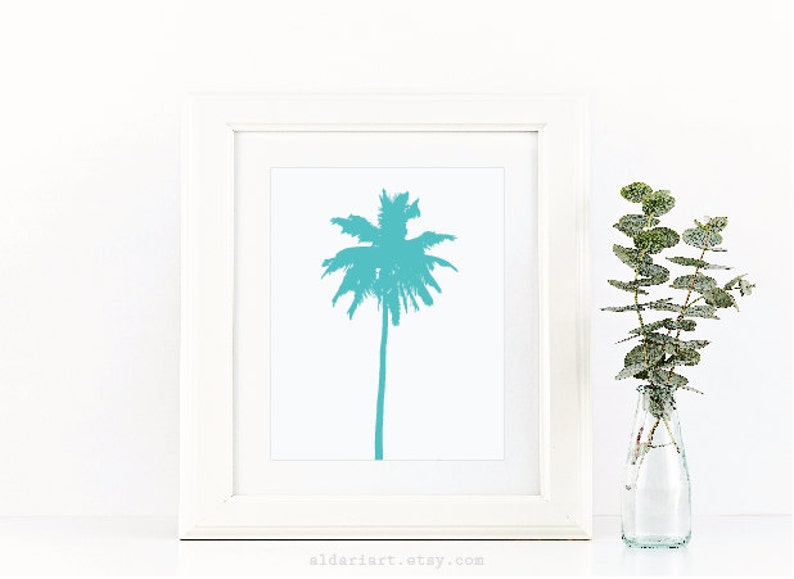 Palm Tree Art Print Palm Tree Wall Art Modern Decor Etsy