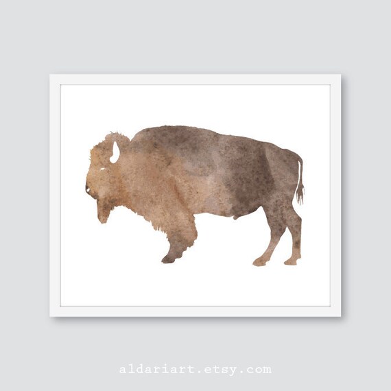 Black Buffalo Art Print Animal Wall Decor Buffalo Art Print Buffalo Wall Art Buffalo Poster Aldari Art