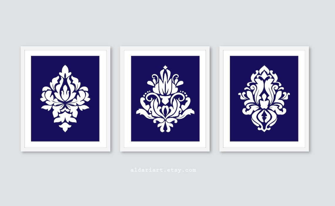 Damask Prints Damask Wall Art Damask Art Prints Damask Etsy