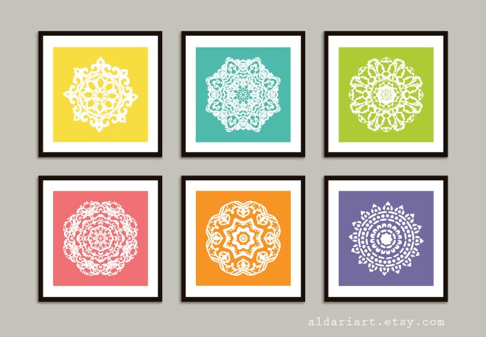Mandala Art Prints Modern Medallion Wall Art Nursery Medallion Art