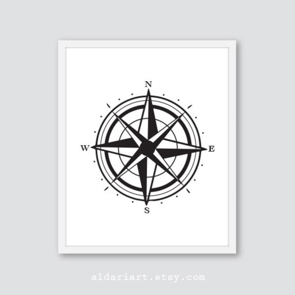 Compass Print - Etsy