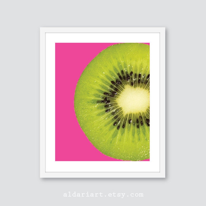 Kitchen Wall Art Kiwi Fruit Art Print Contemporary Fruit print Fruit Wall Decor custom color Kiwi Print