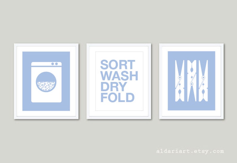 Laundry Room Art Prints Set of 3 Laundry Wall Art Etsy