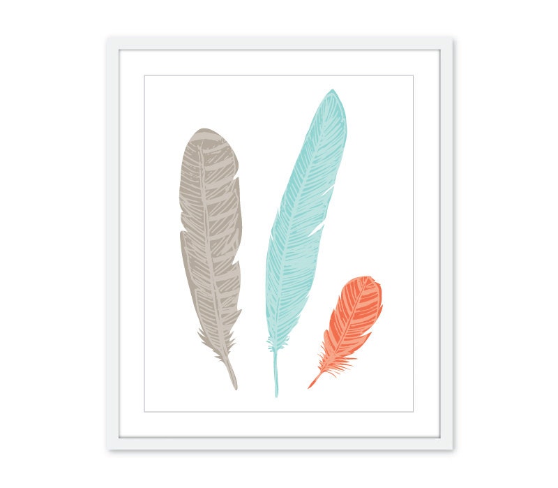 Feathers Art Print Feathers Wall Art Boho Decor Brown Etsy