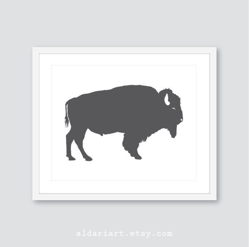 Black Buffalo Art Print Animal Wall Decor Buffalo Art Print Buffalo Wall Art Buffalo Poster Aldari Art