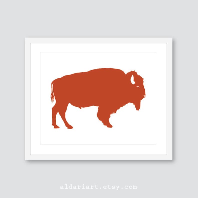 Black Buffalo Art Print Animal Wall Decor Buffalo Art Print Buffalo Wall Art Buffalo Poster Aldari Art