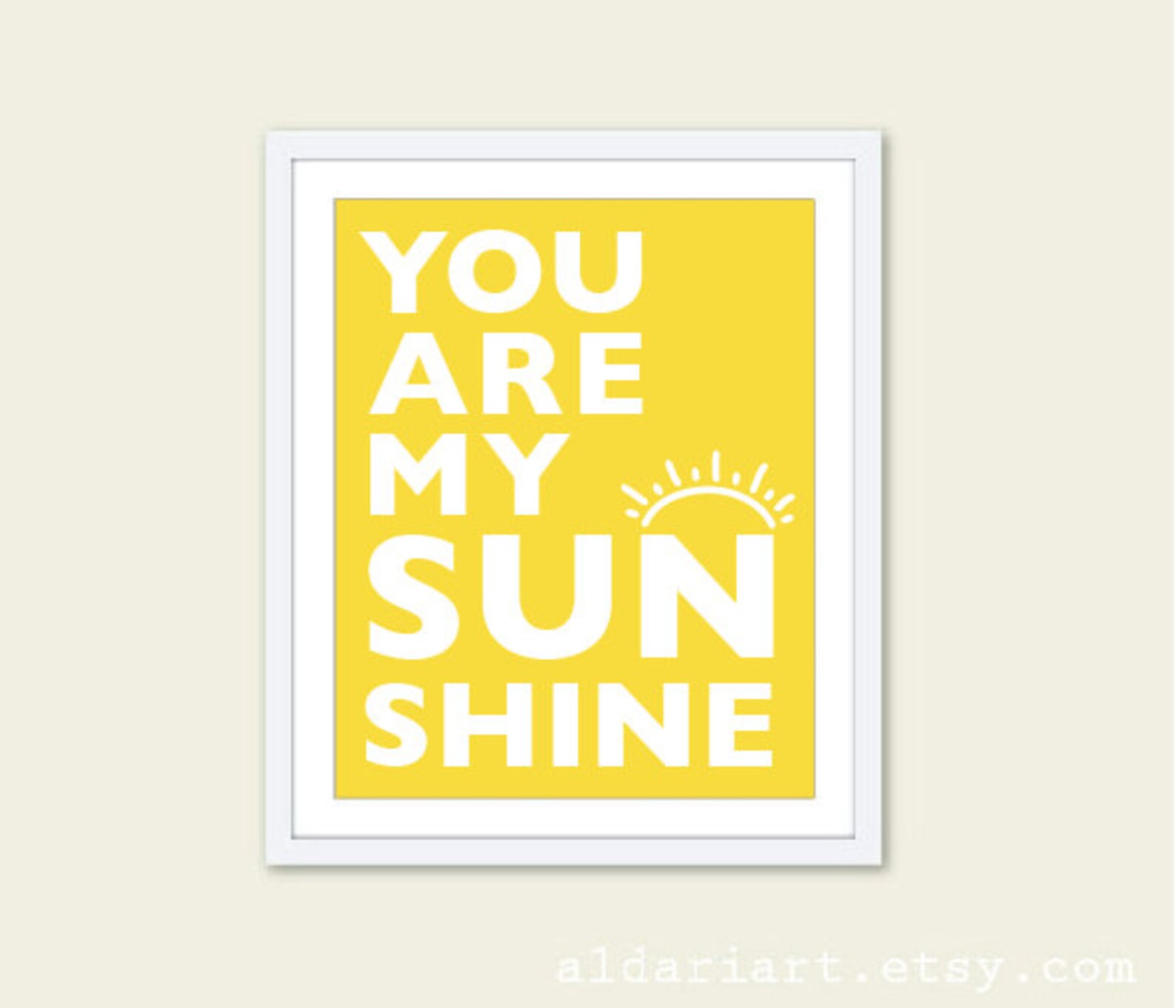 You Are My Sunshine Art Print Nursery Wall Art Yellow Etsy