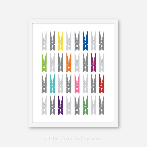 Clothespins Art Print Laundry Room Wall Art Laundry Room Etsy
