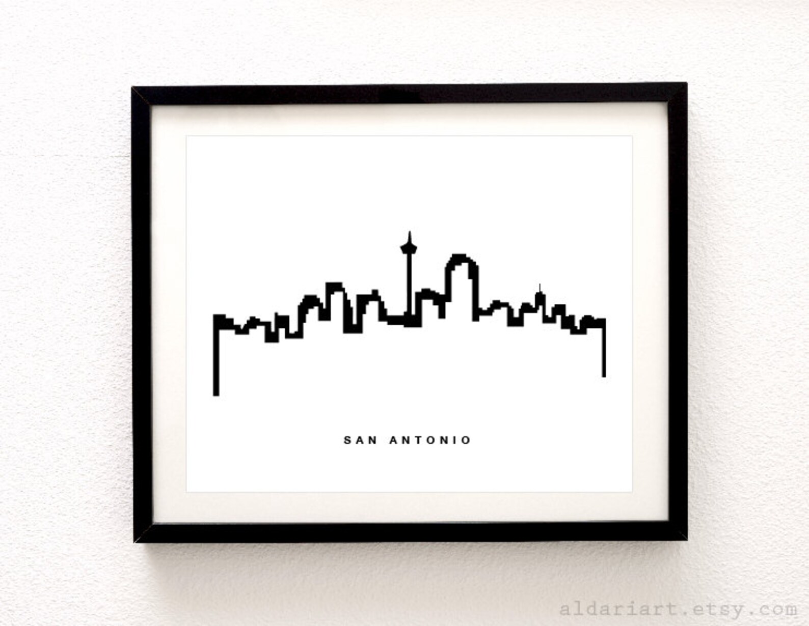 San Antonio Skyline Print San Antonio Wall Art San Antonio Etsy