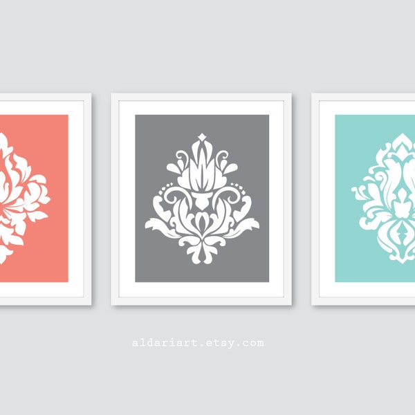Damask Wall Art Etsy