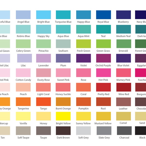 Color Swatch Chart - Etsy Canada