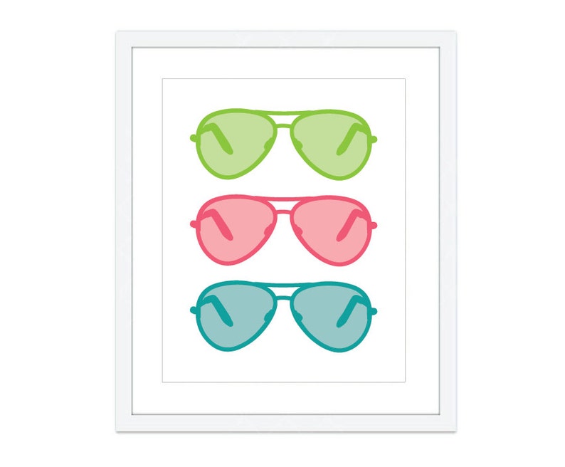 Ban Wall Dortoir Art Moderne Soleil Rose Canard Lunettes Nursery Décoration Print Vert Murale Aldari Decor De Ray Aviator lcuT513JFK