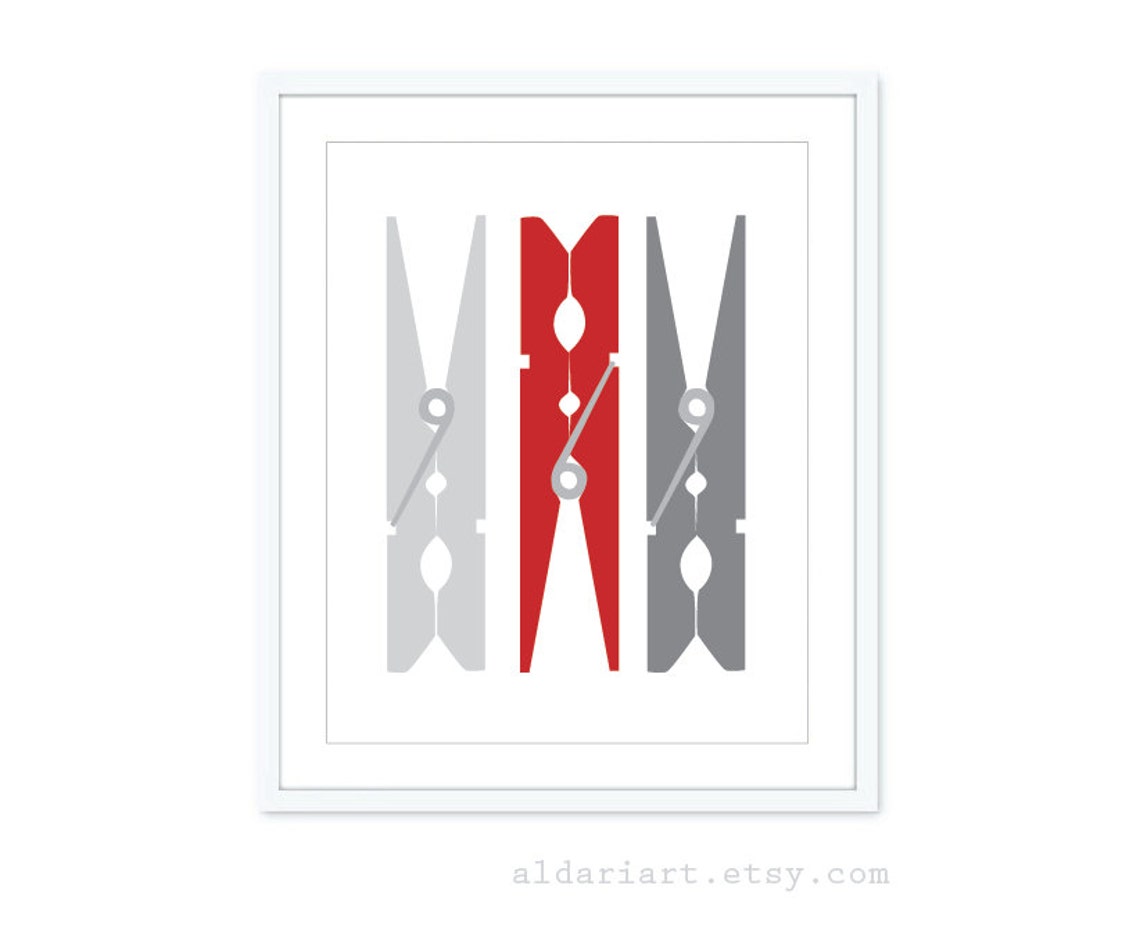 Clothespins Art Print Laundry Room Wall Art Laundry Room | Etsy