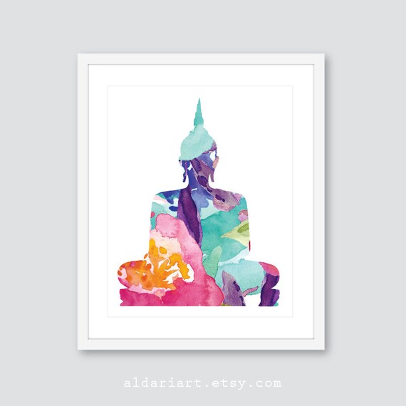 Buddha Art Print Seated Zen Decor Watercolor - Zen Wall Art Canada Buddha Art Print Seated Zen Decor Watercolor - Zen Wall Art Canada