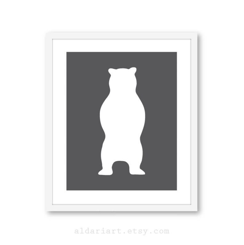 Bear Art Print Bear Wall Art Bear Print Custom Color Frame Etsy