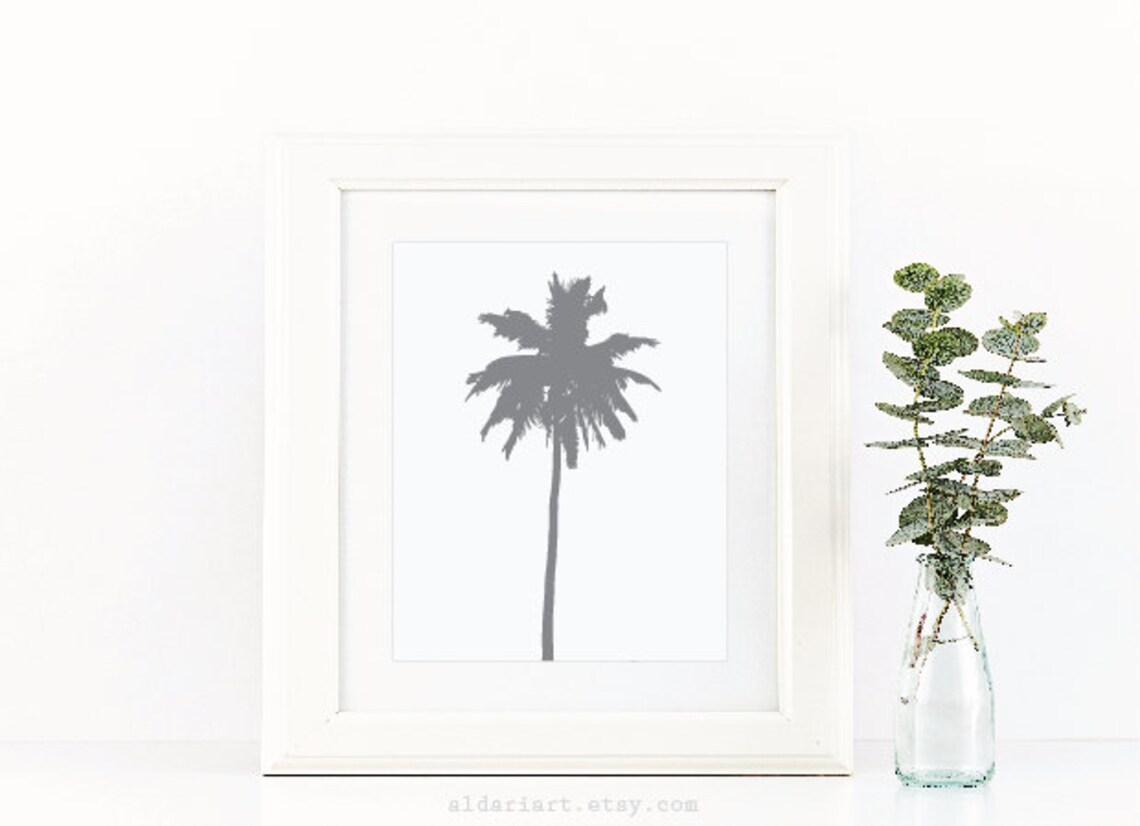 Palm Tree Art Print Palm Tree Wall Art Modern Decor Etsy