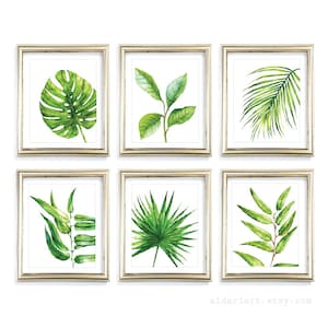 Tropische Art tropische Pflanze Wand Kunst Palm Wand Kunst Monstera Pflanze Blatt Druck Pflanze Art Blatt Druck Blätter Art Palm Druck Set aus 6 drucken