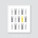 Clothespins Art Print, Laundry Room Wall Art, Laundry Room Decor, Clothespins Poster, Grey and Yellow, CHOOSE YOUR COLORS 