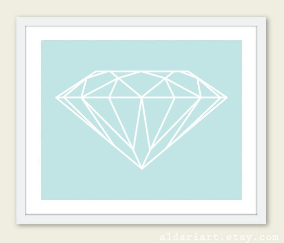 Diamond Art Print Diamond Wall Art Nursery Wall Art | Etsy