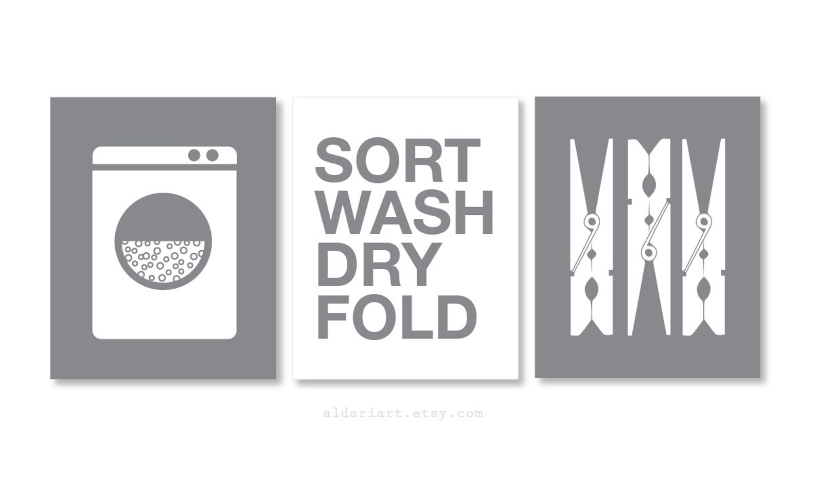 Laundry Room Art Prints Set of 3 Laundry Wall Art Etsy