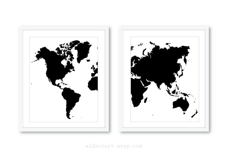 World Map Prints Map Wall Art Map Decor Map Print Map Etsy Canada