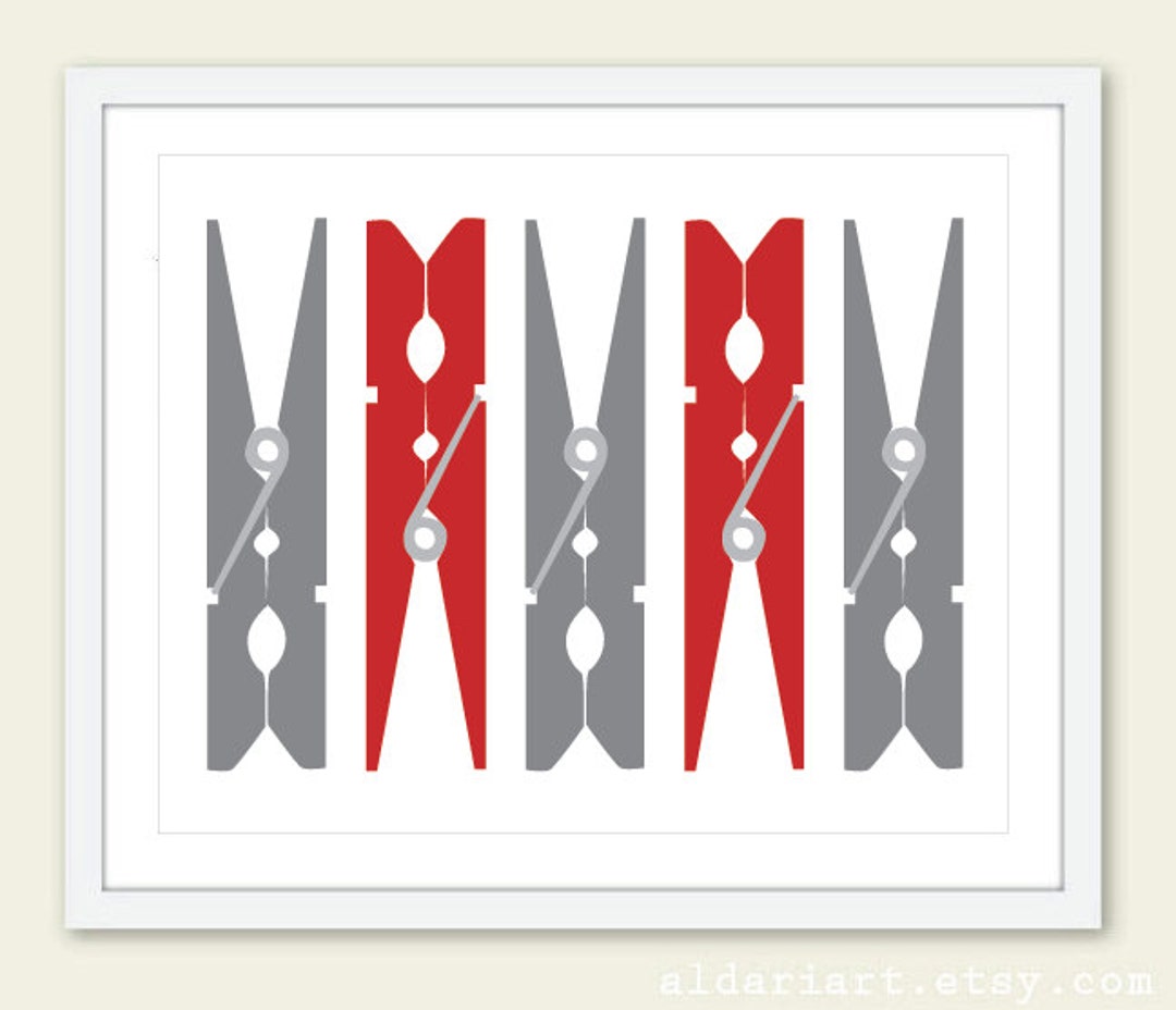 Clothespins Art Print Laundry Room Print Laundry Room Wall Art Laundry ...