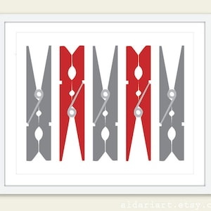 Clothespins Art Print Laundry Room Print Laundry Room Wall Art Laundry ...