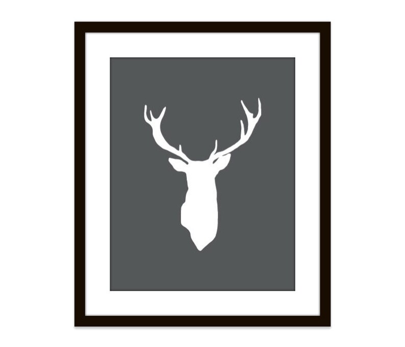 Deer Print Stag art Print deer antlers print Antlers wall art Woodland wall art Deer wall Art