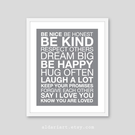 House Rules Print Family Rules Wall Art Modern Life Rules Etsy