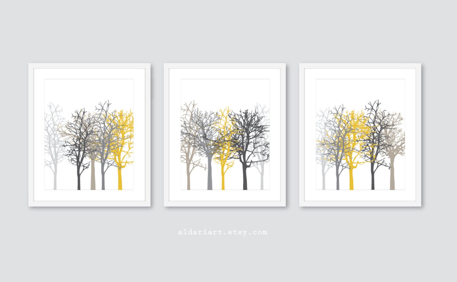Tree Art Prints Tree Wall Art Set of 3 Prints Winter Trees Etsy