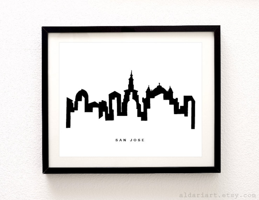 San Jose Cityscape Print San Jose Wall Art San Jose Etsy