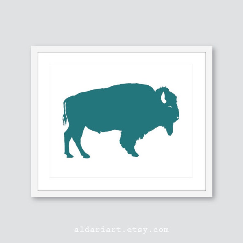 Black Buffalo Art Print Animal Wall Decor Buffalo Art Print Buffalo Wall Art Buffalo Poster Aldari Art