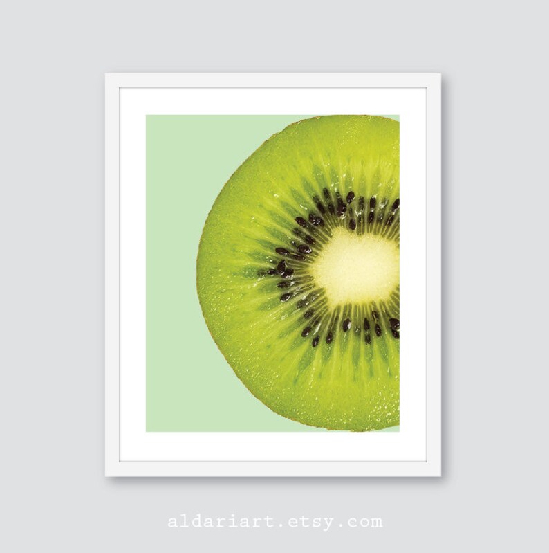 Kitchen Wall Art Kiwi Fruit Art Print Contemporary Fruit print Fruit Wall Decor custom color Kiwi Print