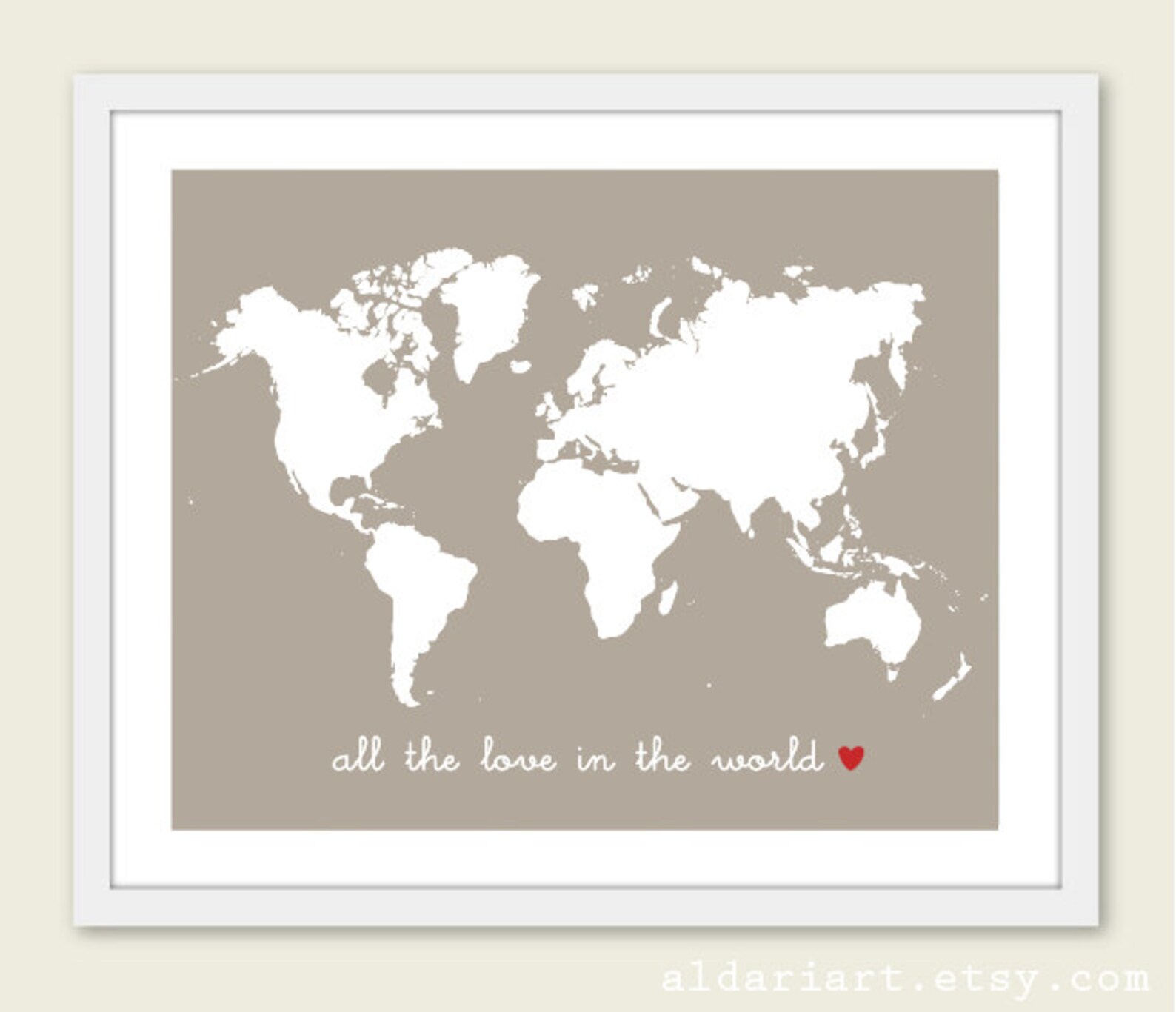 All the Love in World Nursery Map Art Print Map Wall Art Etsy