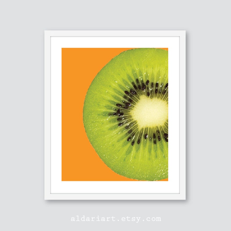 Kitchen Wall Art Kiwi Fruit Art Print Contemporary Fruit print Fruit Wall Decor custom color Kiwi Print