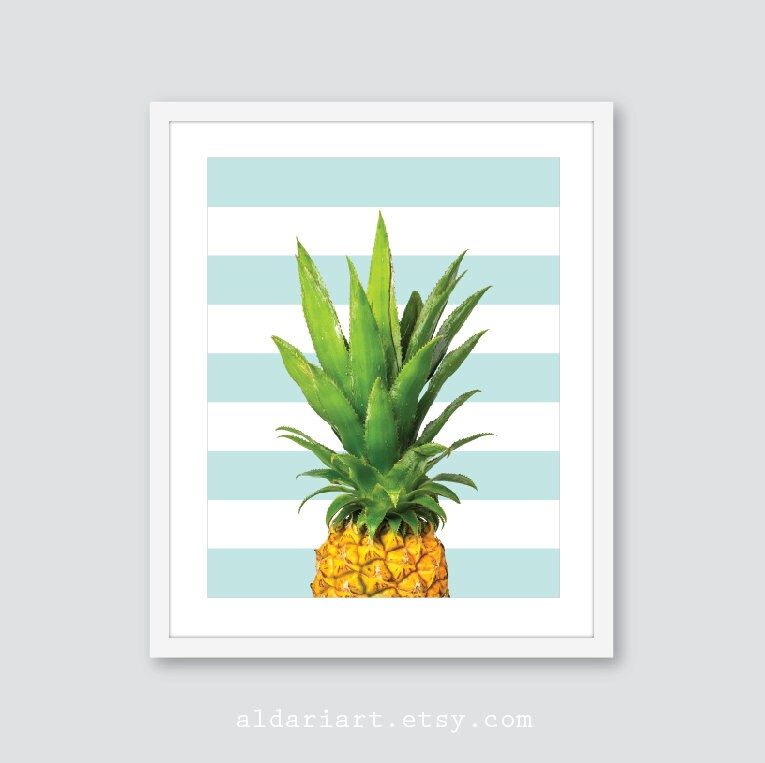 Pineapple Art Print Tropical Fruit Wall Decor Pineapple Etsy